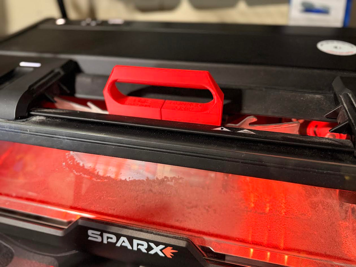 Red Runner Grip Pro on a Sparx skate sharpener